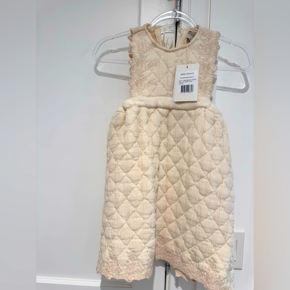 NWT Bebe organic girls Joan dress. Size 3Y.